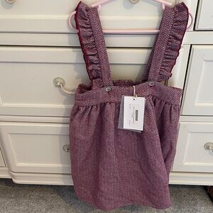 Girls' Ruffled Strap Dress in Mauve Pink